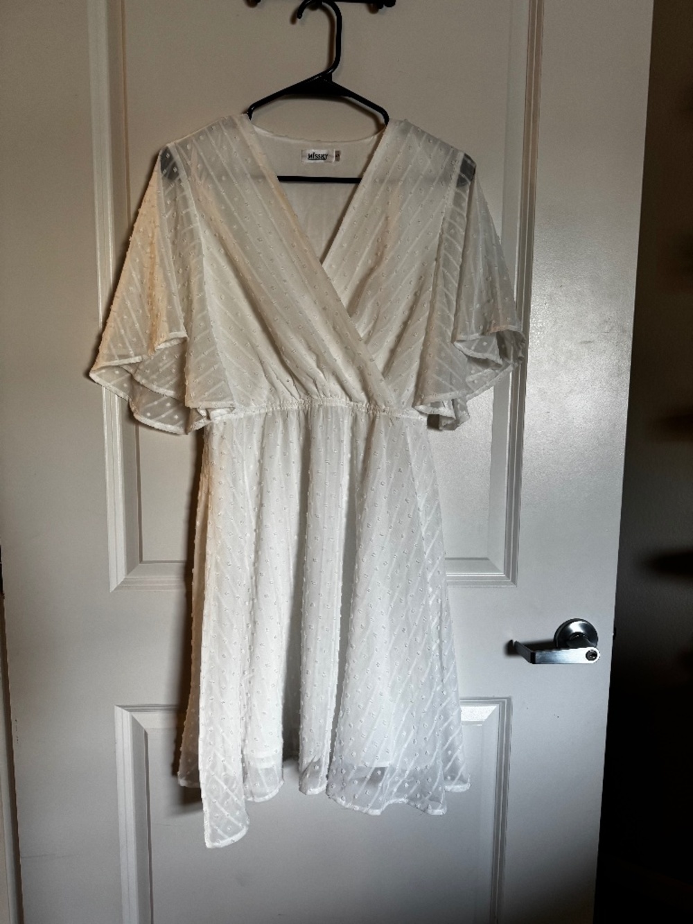 White flowy dress polka dot